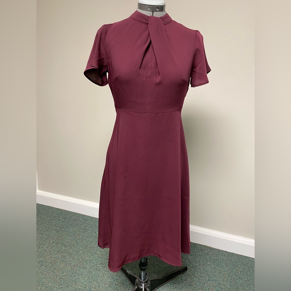 NWT Ann Taylor Plum Dress Twist Neckline